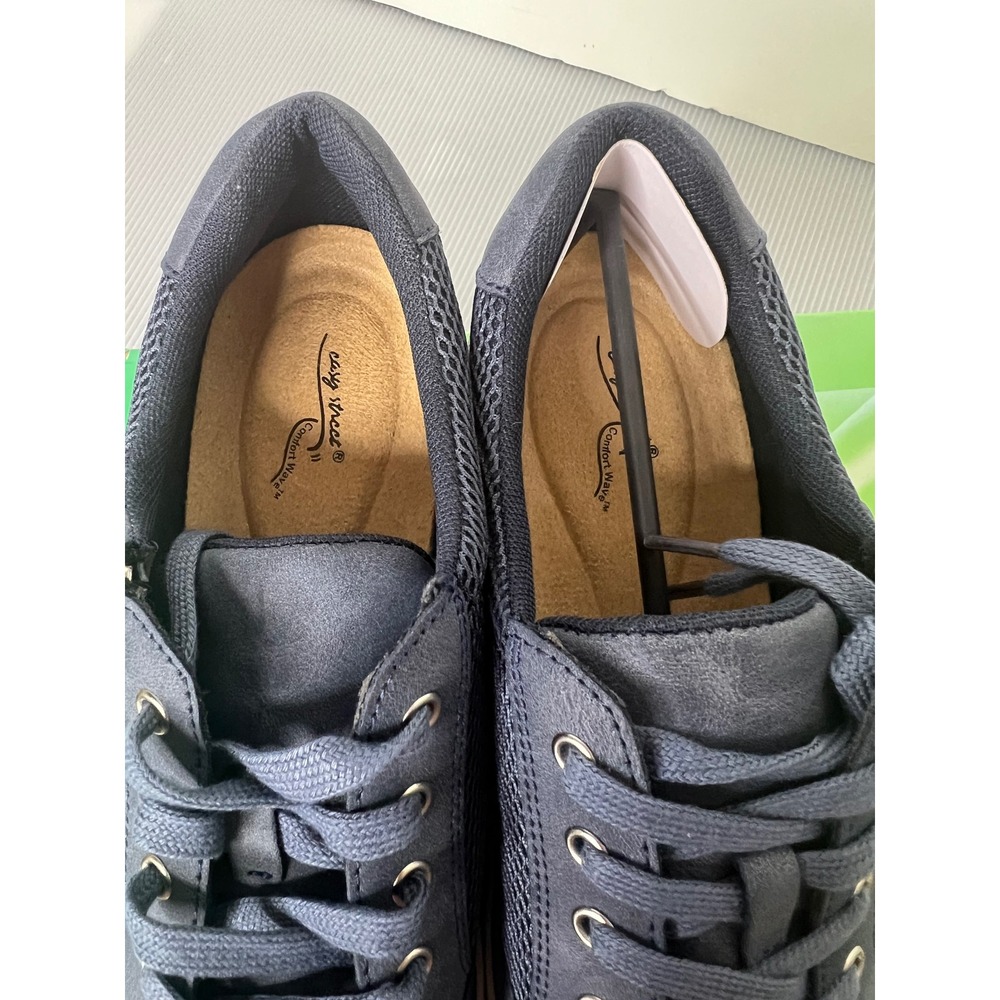 Easy Street Comfort Wave Barrie Navy Mesh Zip Up Sneakers Womens 9.5 W NEW - Picture 11 of 12